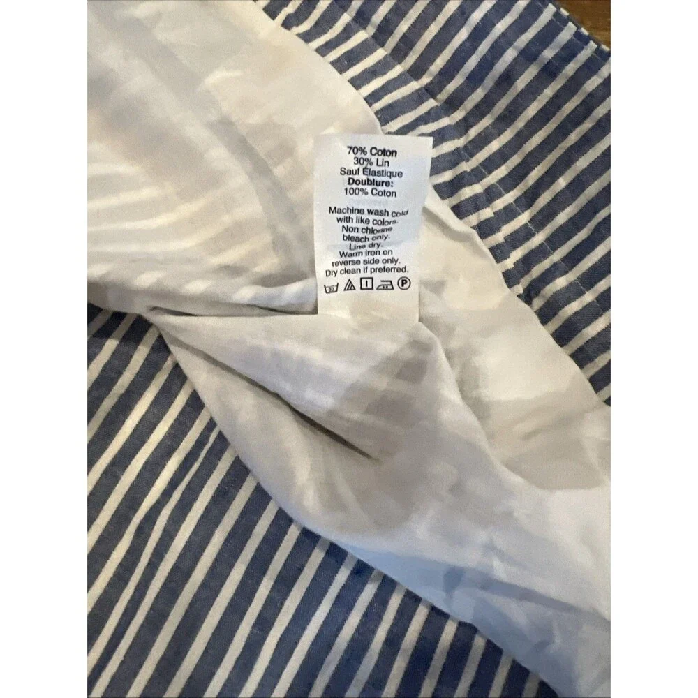 J Crew Seersucker Off The Shoulder Shift Dress Womens Sz 6 Blue & White Striped